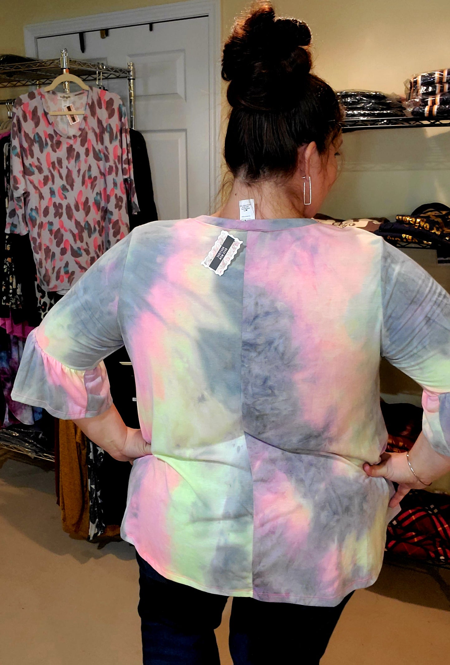 Spring Tie Dye Bell Sleeve