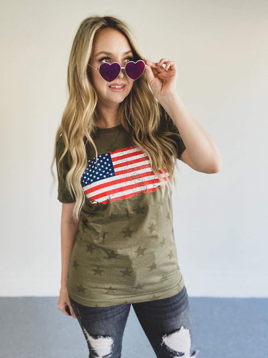 Vintage Star Flag Tee - Shelf Stock