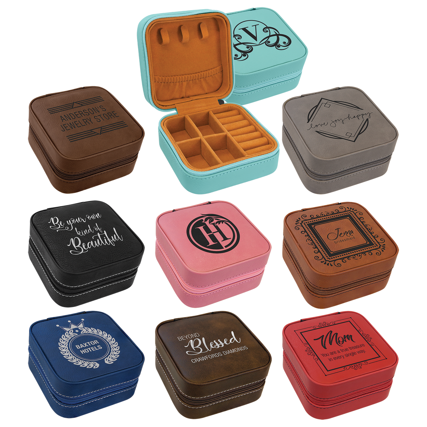 Personalized Leatherette Jewelry Boxes