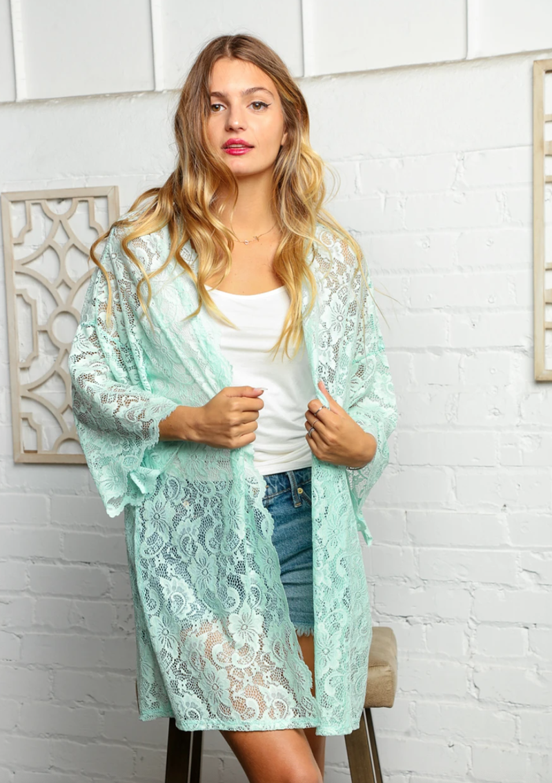 Mint Lace Kimono