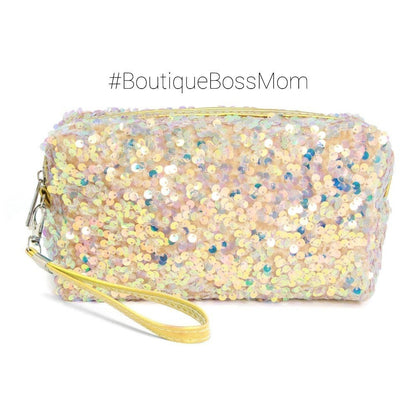 Sequin Travel Pouch & Wristlet