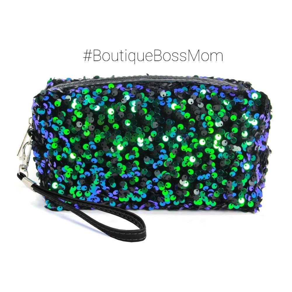 Sequin Travel Pouch & Wristlet