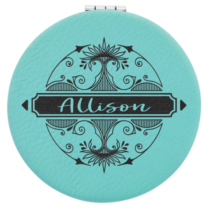 Personalized Leatherette Compact Mirrors